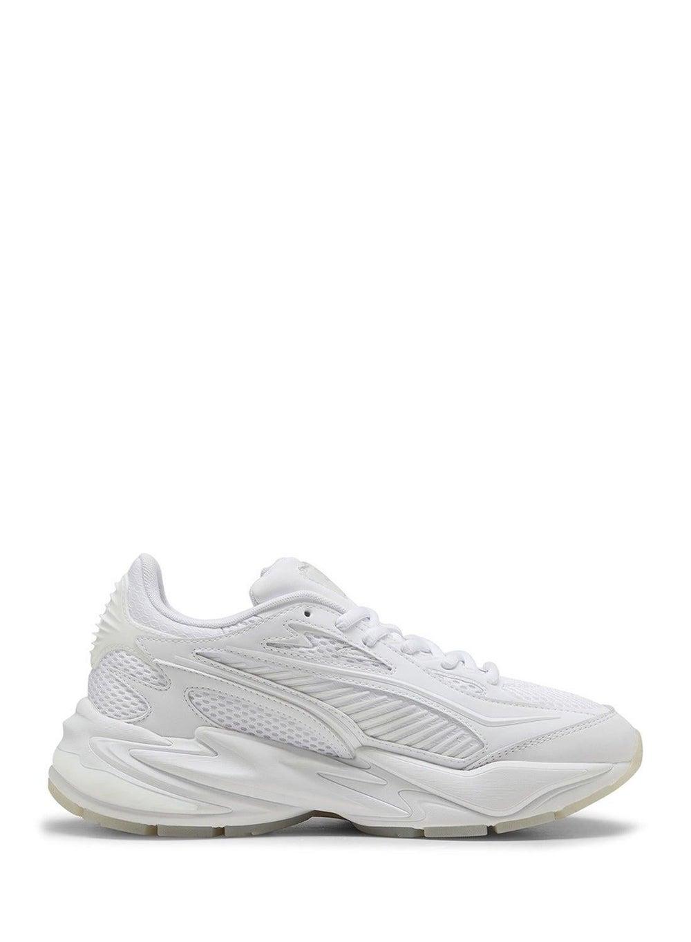Rs-25 Unisex Low-Top Sneakers in PUMA White-Cool Light Gray - Image 1