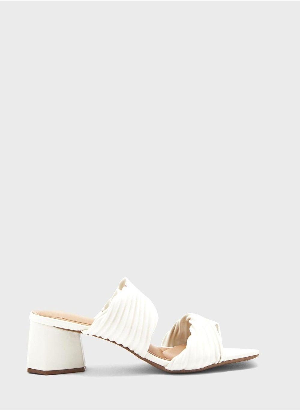 Elegant Sling Back Mid-Heel Sandals with Ankle Strap - Image 1