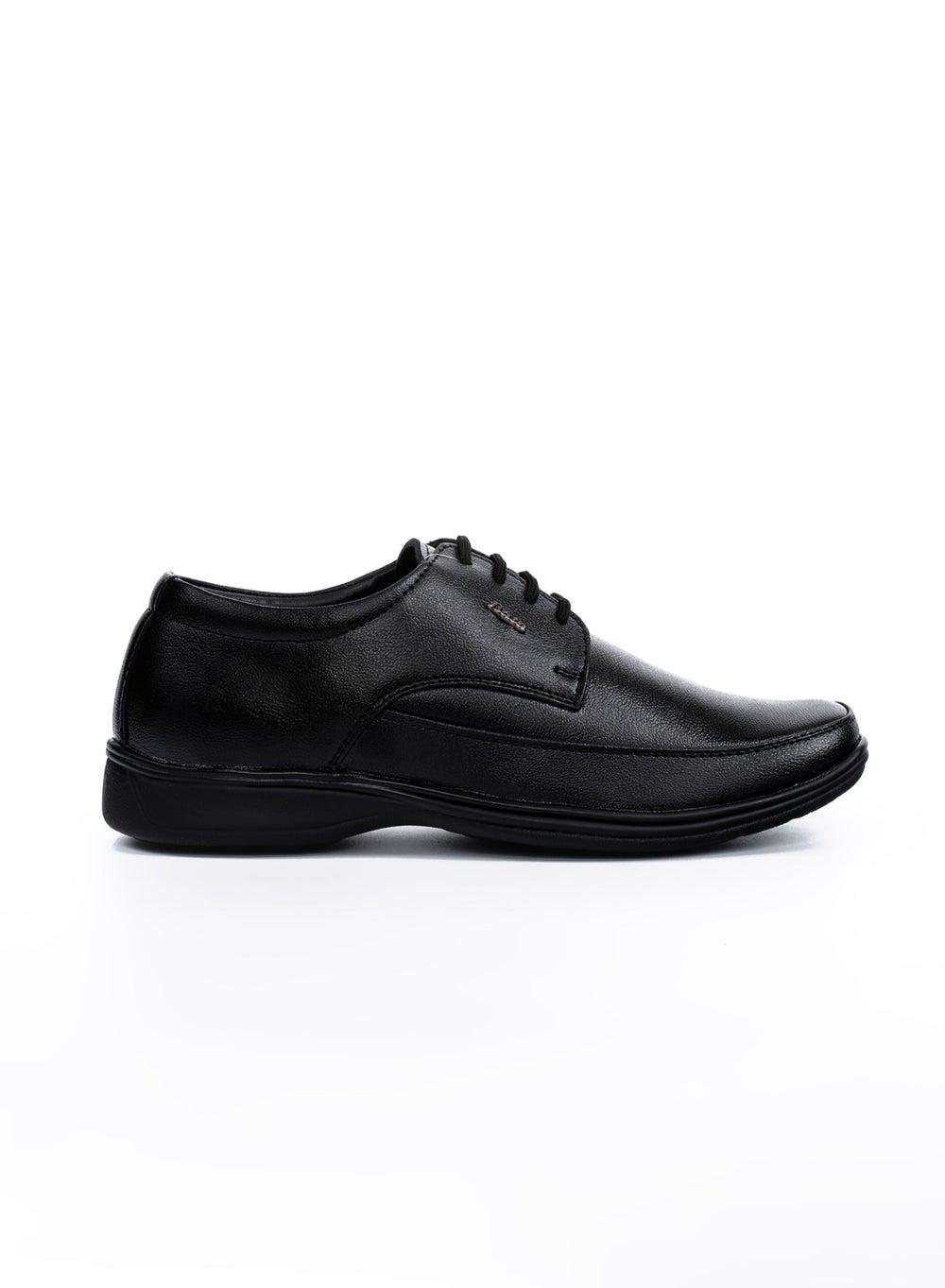 Bata 821 6088 Black Formal Square Toe Lace-Up Shoes - Image 1