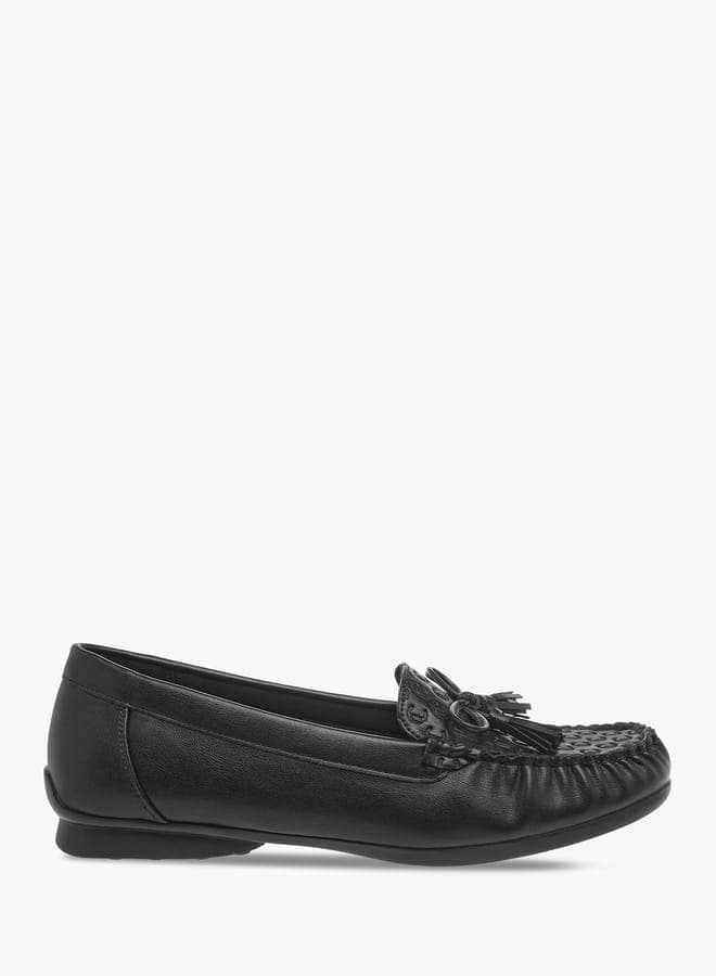 Elegant T81668 51Black Women's Bow-Topped Moccasins - Image 1