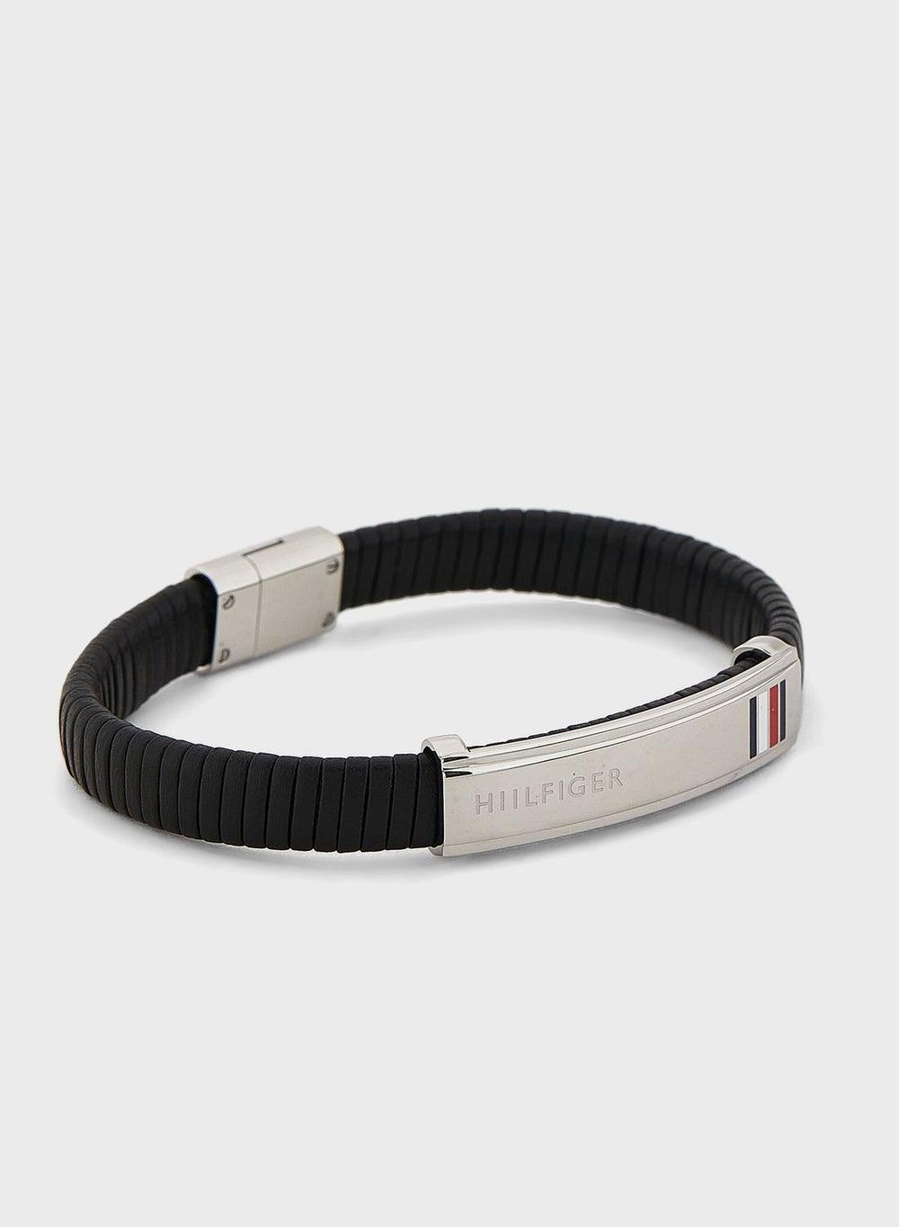 TOMMY HILFIGER Men's Elegant Braided Leather Bracelet - Image 1