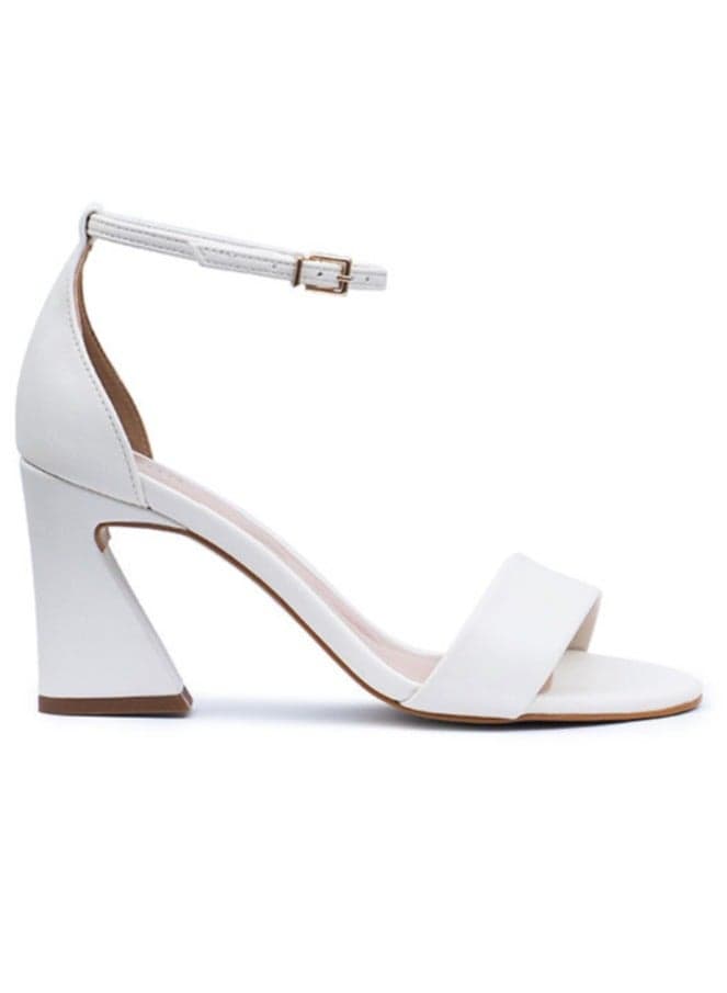 BCR 041 Elegant White Stiletto Heeled Sandals - Image 1