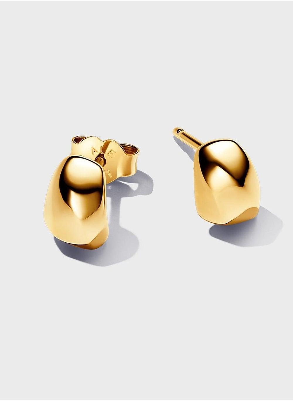 PANDORA Convex 14K Gold Plated Elegance Stud Earrings - Image 1