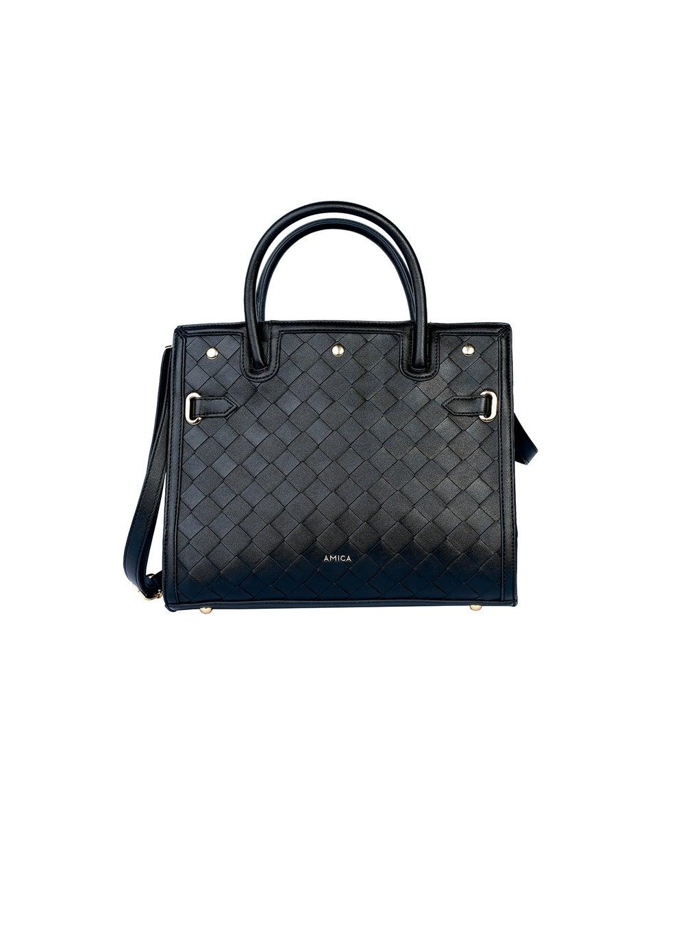 AMICA Makeda - Elegant Weaved Leather Satchel for Women - Image 1