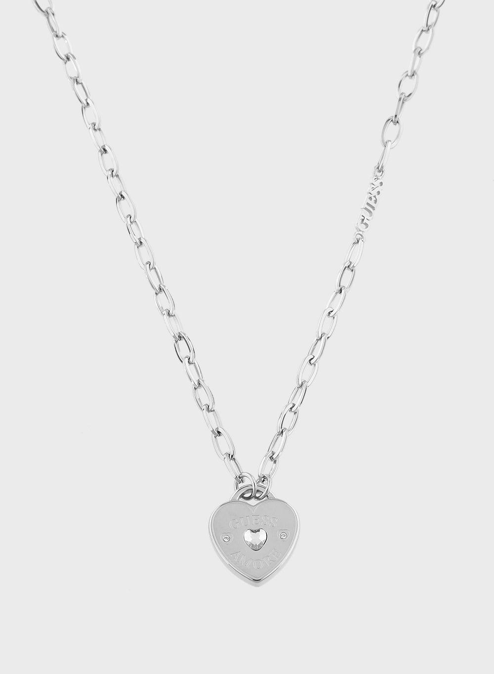 GUESS Jubn05060Jwrht/U Elegance Heart Charm Necklace - Image 1