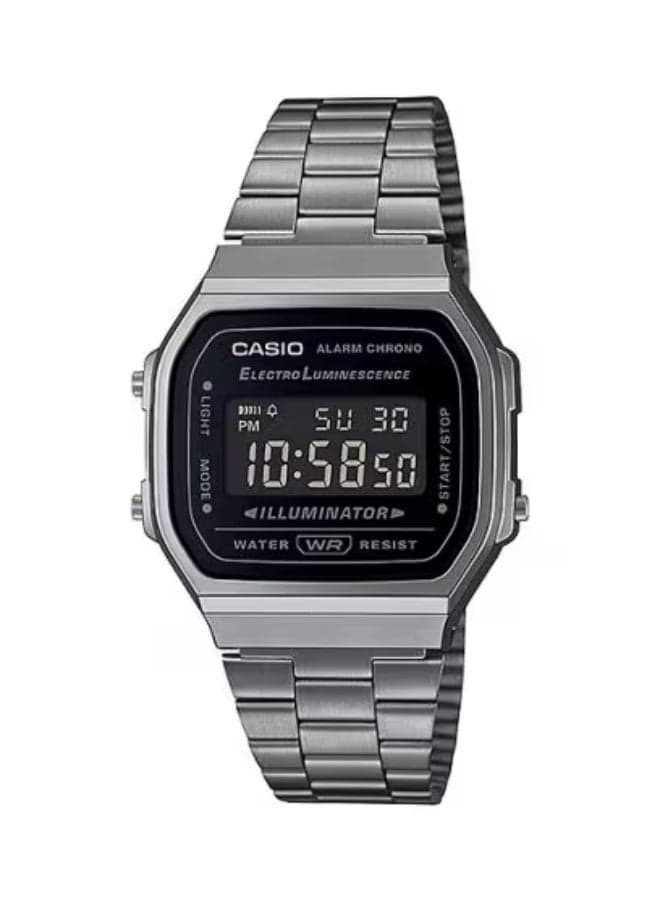 CASIO A-168WGG-1BDF Elegant Unisex Stainless Steel Watch - 36.3mm - Image 1