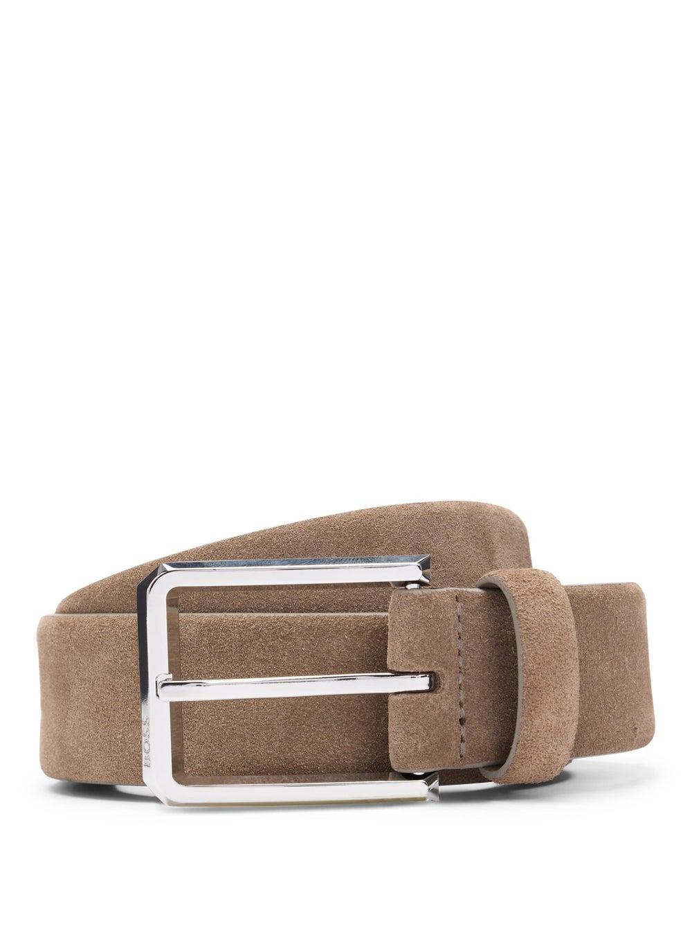 BOSS Men's Polished Suede Belt with Sleek Pin Buckle - Image 1