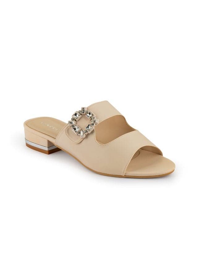 Elegant Beige Vi20404445 Multi-Strap Mules for Women - Image 1