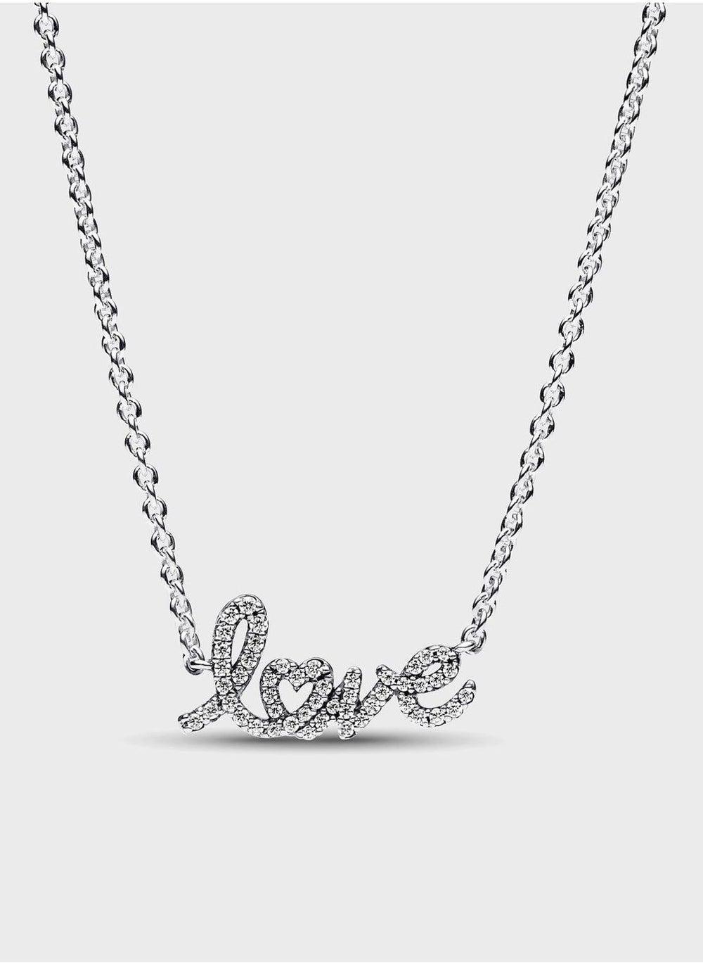 PANDORA Handwritten Love Silver Collier Necklace - Image 1
