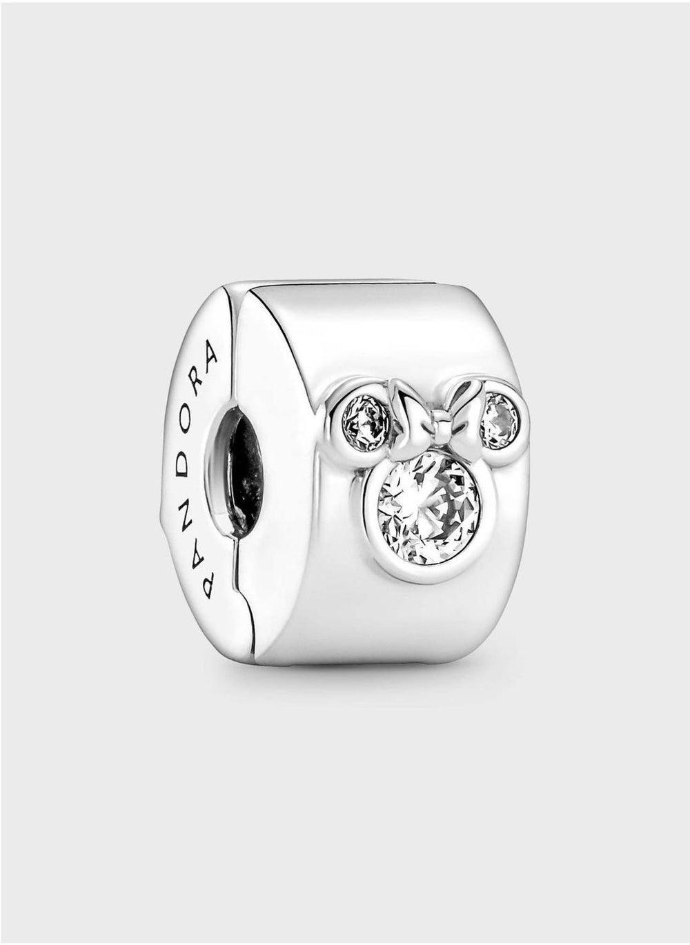 Sterling Silver Disney Mickey & Minnie Mouse Pandora Clip Charm - Image 1