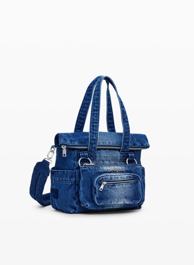 DESIGUAL Modular Elegance: Blue Nylon Bag for Women - Image 1