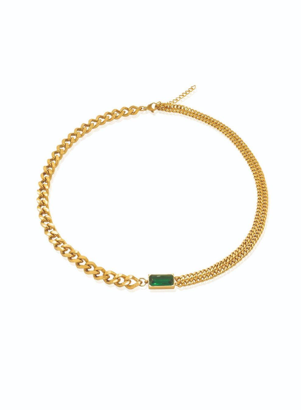 AMICA Statement Emerald Necklace: Bold Elegance Redefined - Image 1