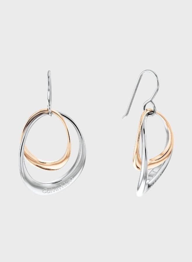 CALVIN KLEIN Warped Family Silver-Tone Earrings - Image 1