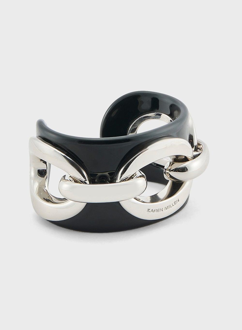 Karen Millen Gold-Tone & White Resin Chain Cuff - Image 1