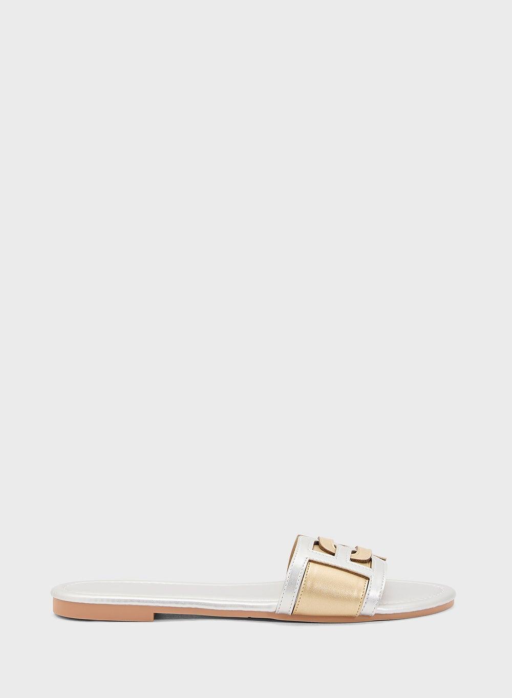 Elegant Metallic Flat Sandal FSDL25143 - Perfect for Any Occasion - Image 1