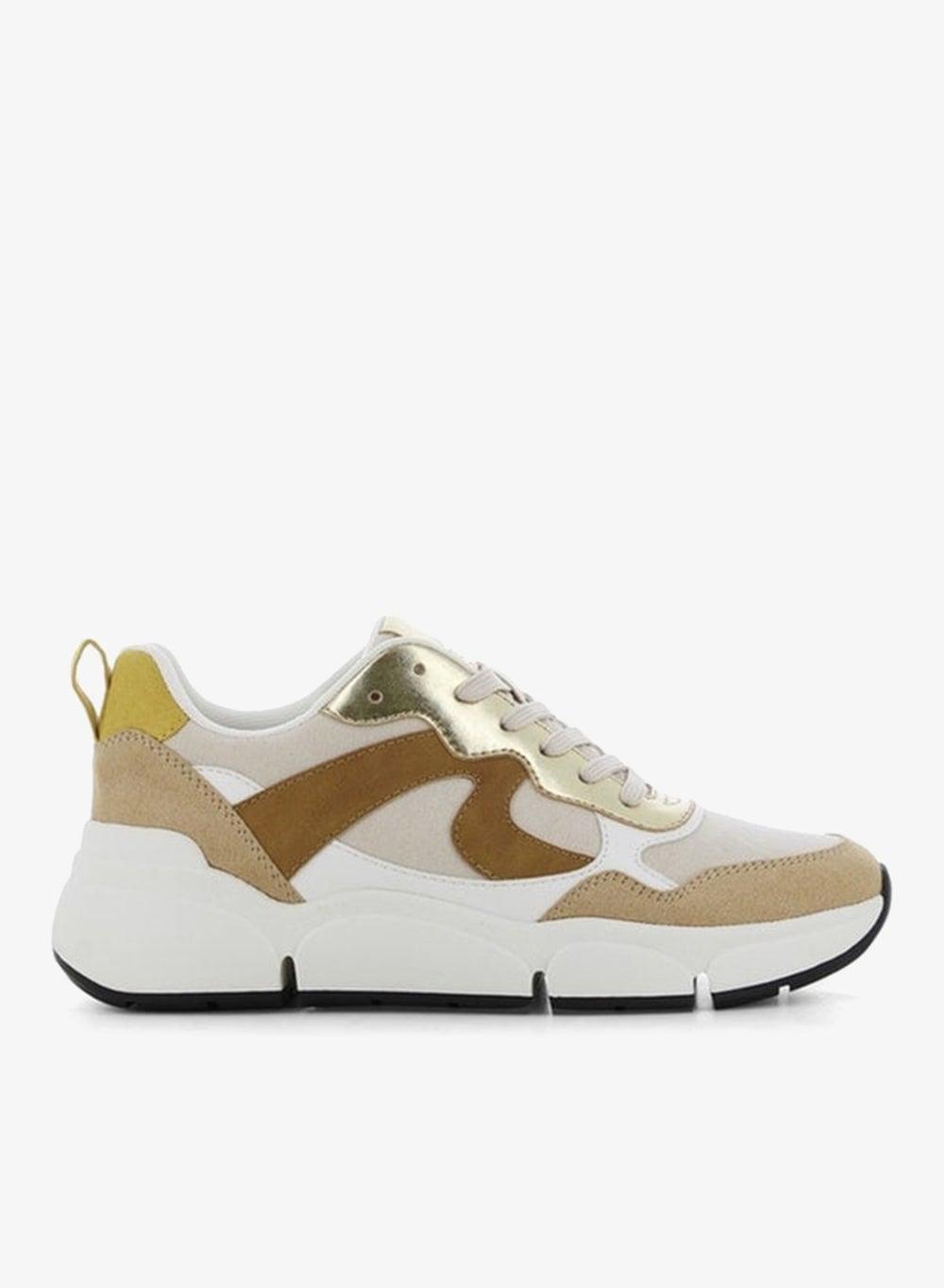 Elegant 611836 E28Cream Low-Top Colourblock Sneakers - Image 1