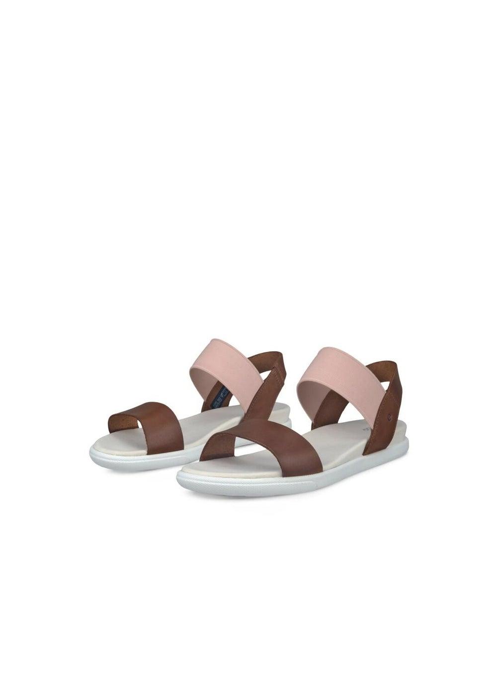 ECCO Damara Camel Flat Sandals - Effortless Elegance - Image 1