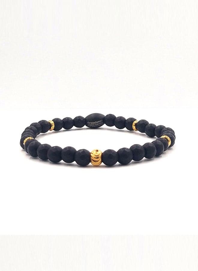 CHRYSOSTOMOS Black Onyx & Golden Hematite Men's Bracelet - Image 1