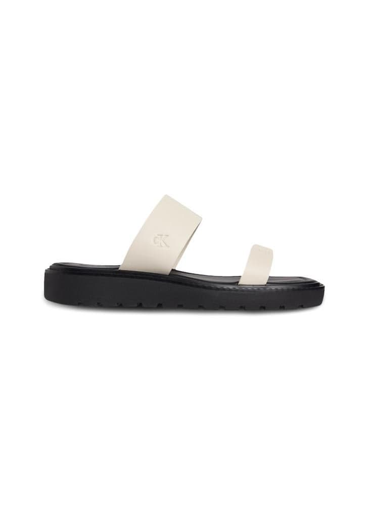 Eggshell/Black Casual Elegance Yw0Yw018640Hg Flat Sandals - Image 1