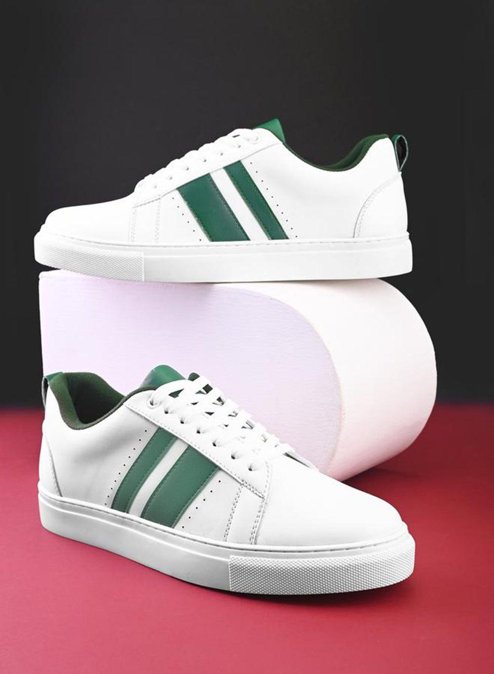 7011228913Green Elite Color Block Low-Top Sneakers - Image 1