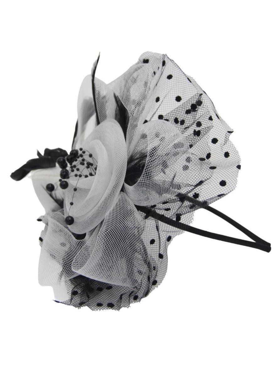 Ddaniela Monalisa Elegance Fascinator - Monochrome Magic - Image 1