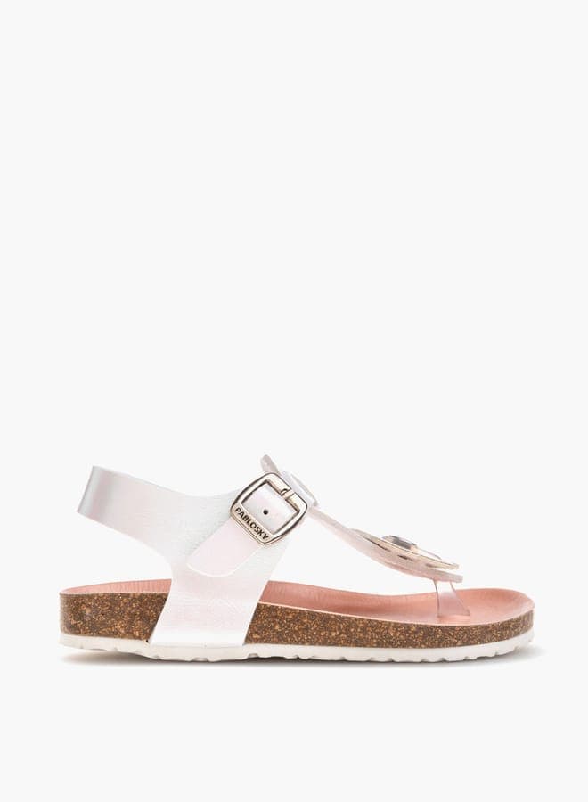 Elegant 440402White Girls Buckle Strap Casual Sandals - Image 1