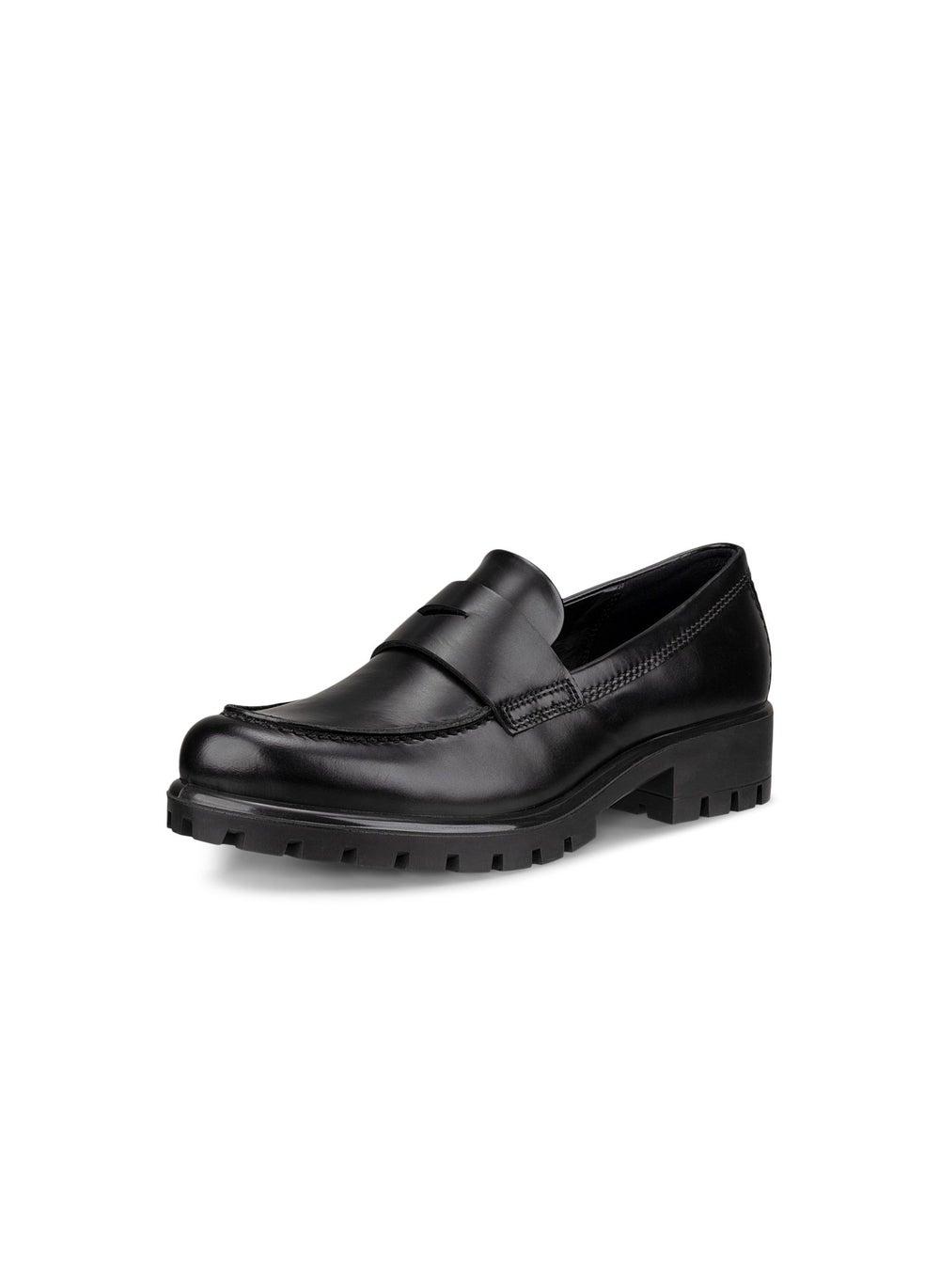 ECCO Modtray W Black: Chic Moc-Toe Penny Loafers - Image 1