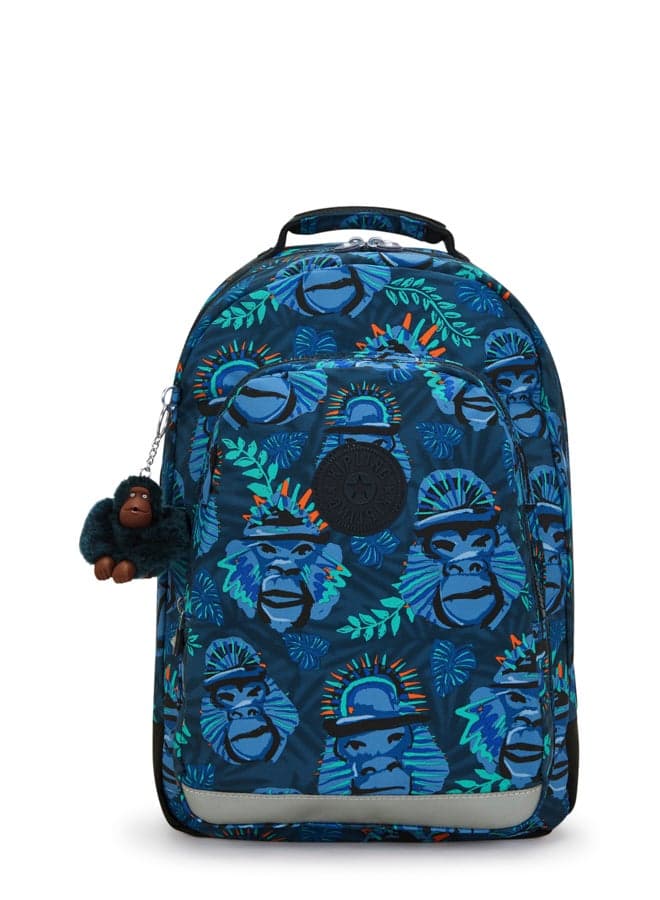 Kipling Class Room Blue Monkey Fun Spacious Backpack - Image 1