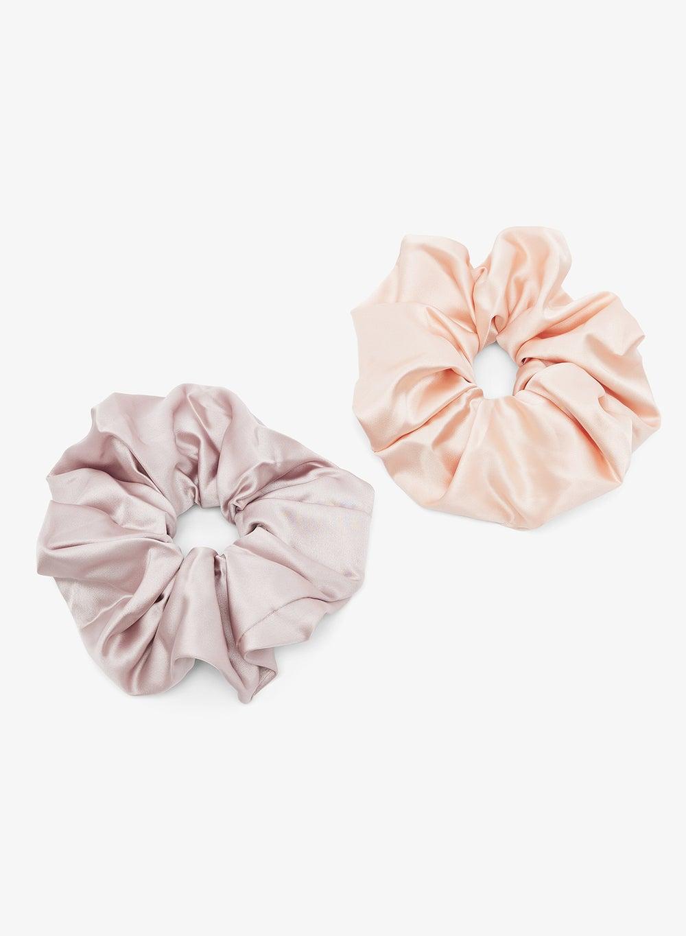 Elegant Satin Ruffle Scrunchie Twin Pack - Fq4254 - Image 1