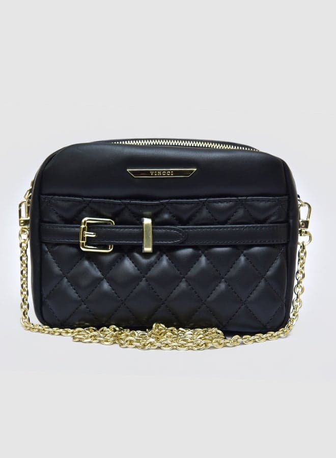 Vincci Quilted Elegance: Chic Shoulder Bag With Chain - Image 1