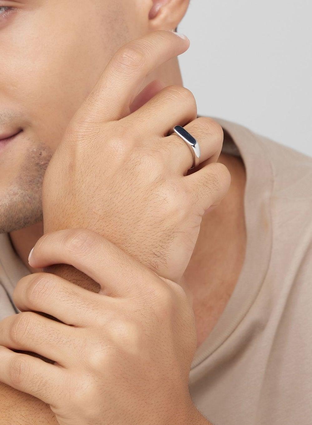 Seventy Five Elegance: Titanium Steel Men's Ring - Image 1
