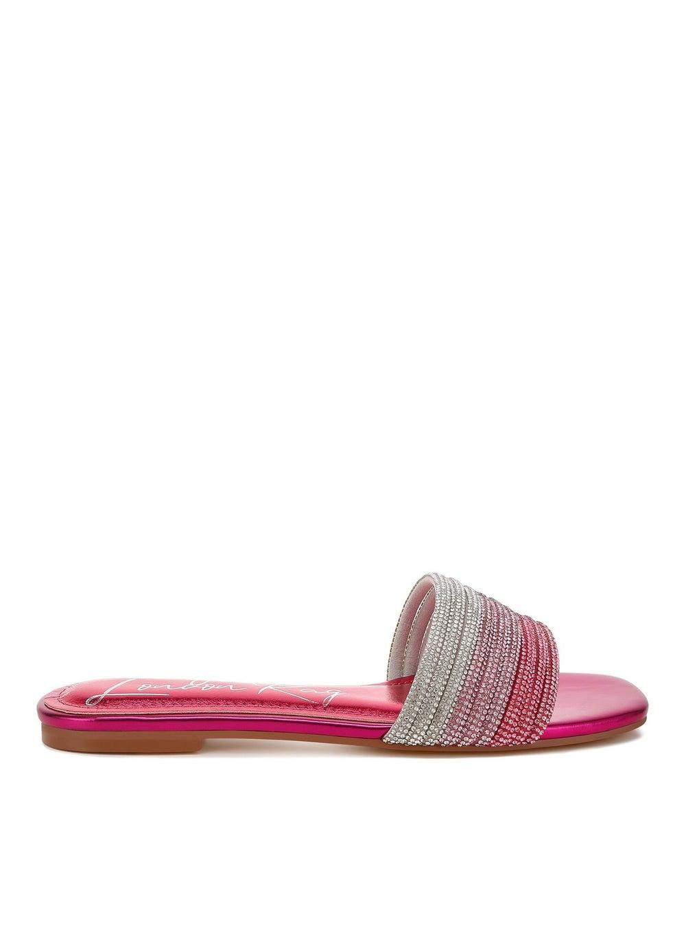 Sh4852 Fuchsia Rhinestone-Embellished Elegance Flats - Image 1