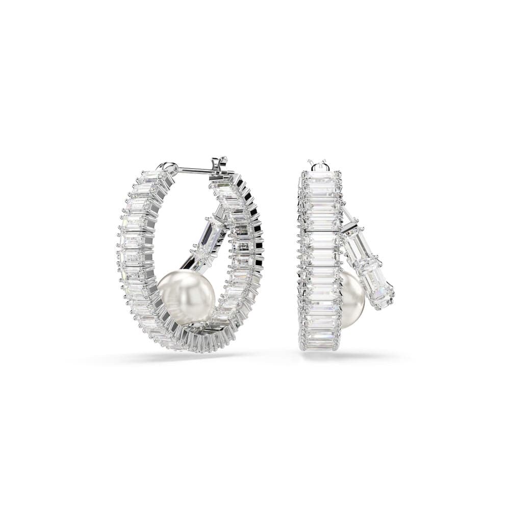 Swarovski SS25 Pearl Essence Hoop Earrings - Image 1
