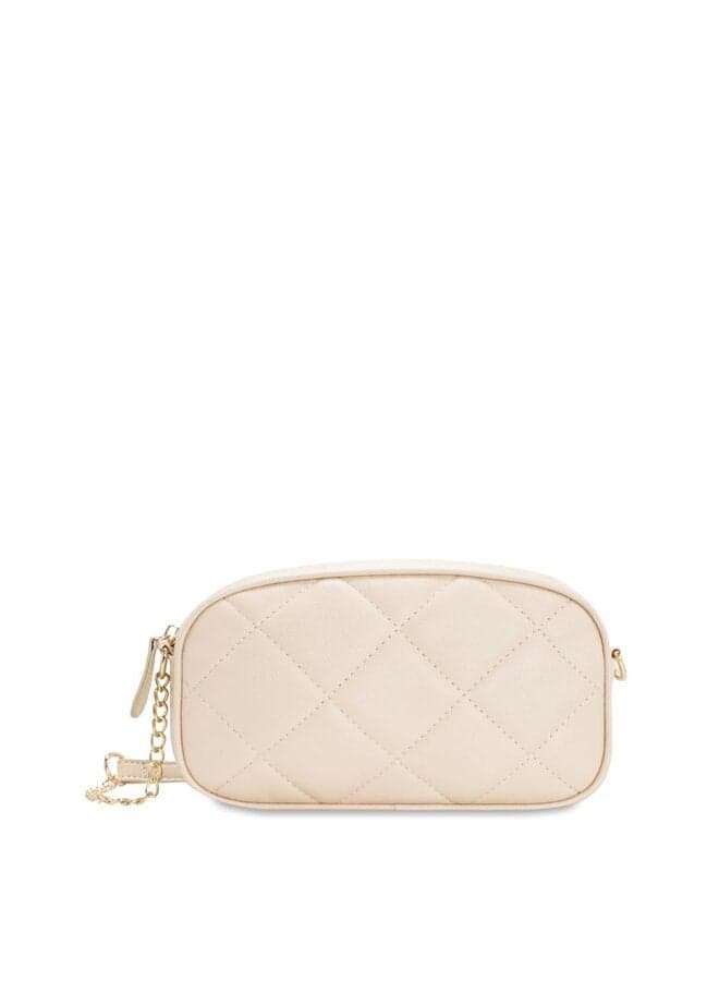 Vincci BEIGE Elegance Quilted Shoulder Bag with Chain Detail - Image 1