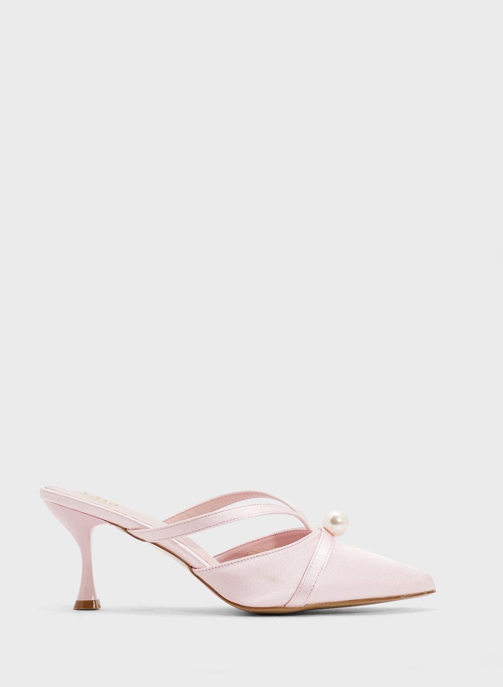 Elegant X2503 57 Pink Pearl Heeled Pumps - Image 1