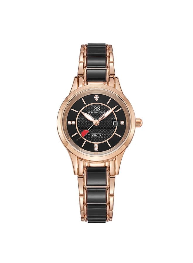 KENNETH SCOTT K23517-RCBB Elegant Ceramic & Metal Women's Watch - Image 1