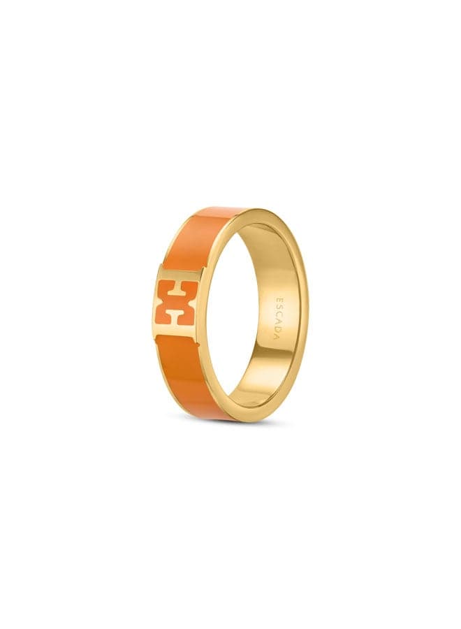 ESCADA Scarlett Gold Plated Luxe Ring with Orange Enamel for Women - Image 1