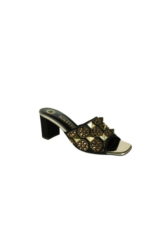 Poletto 4183189 C1463 Elegant Black Heeled Sandals - Image 1