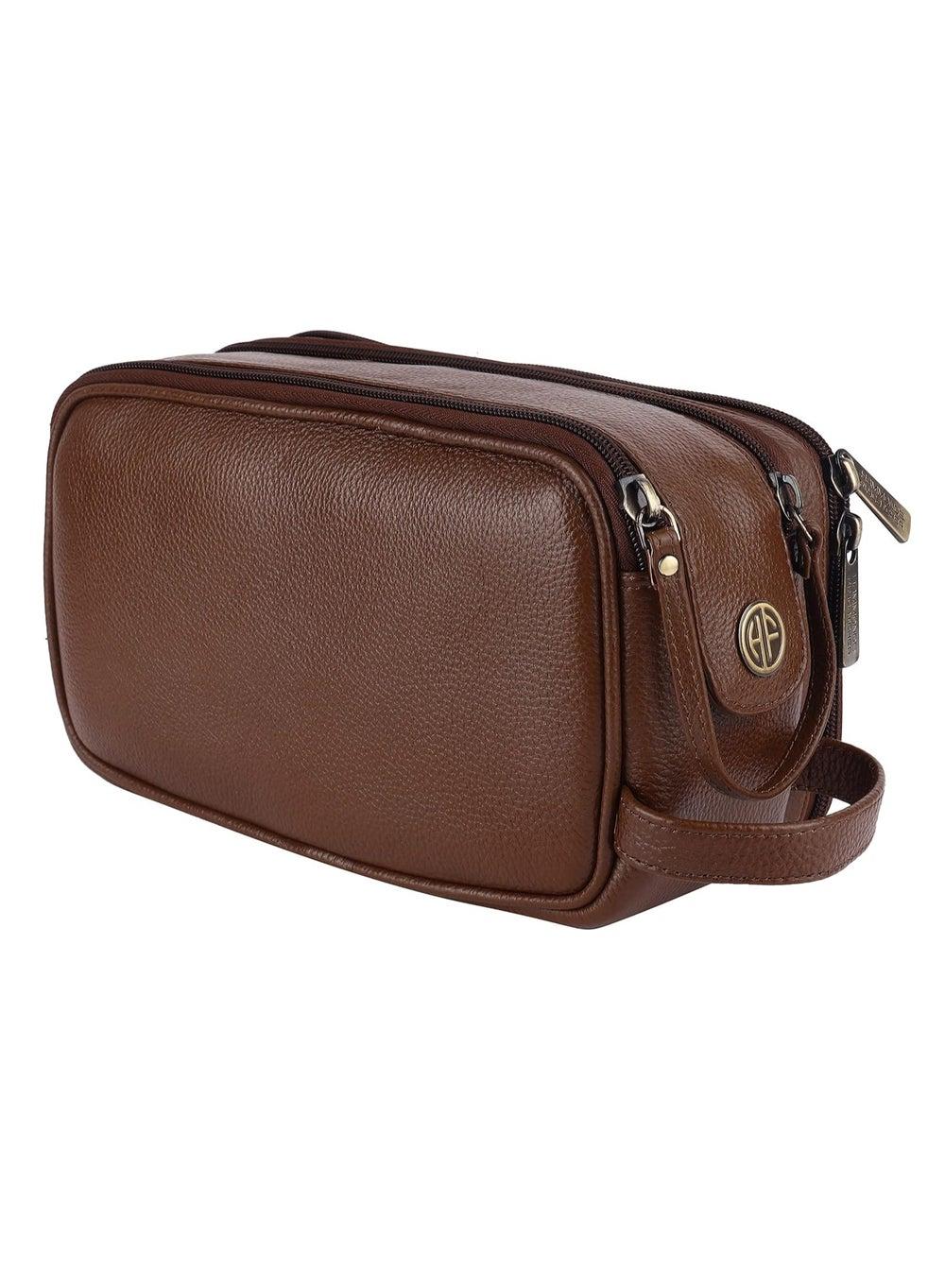 HAMMOND FLYCATCHER L3HG Premium Leather Toiletry Travel Bag - Image 1