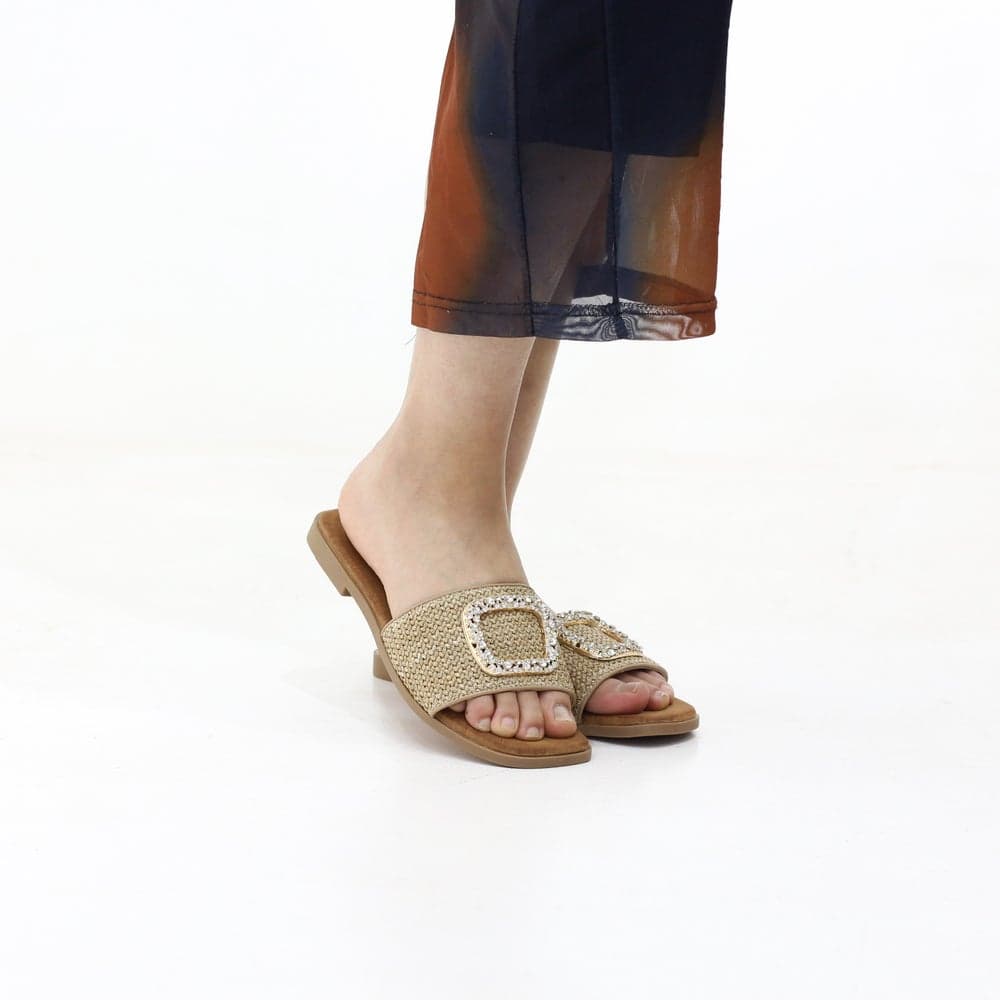 RAINY Glam - Chic Embellished Flat Sandals - Image 1