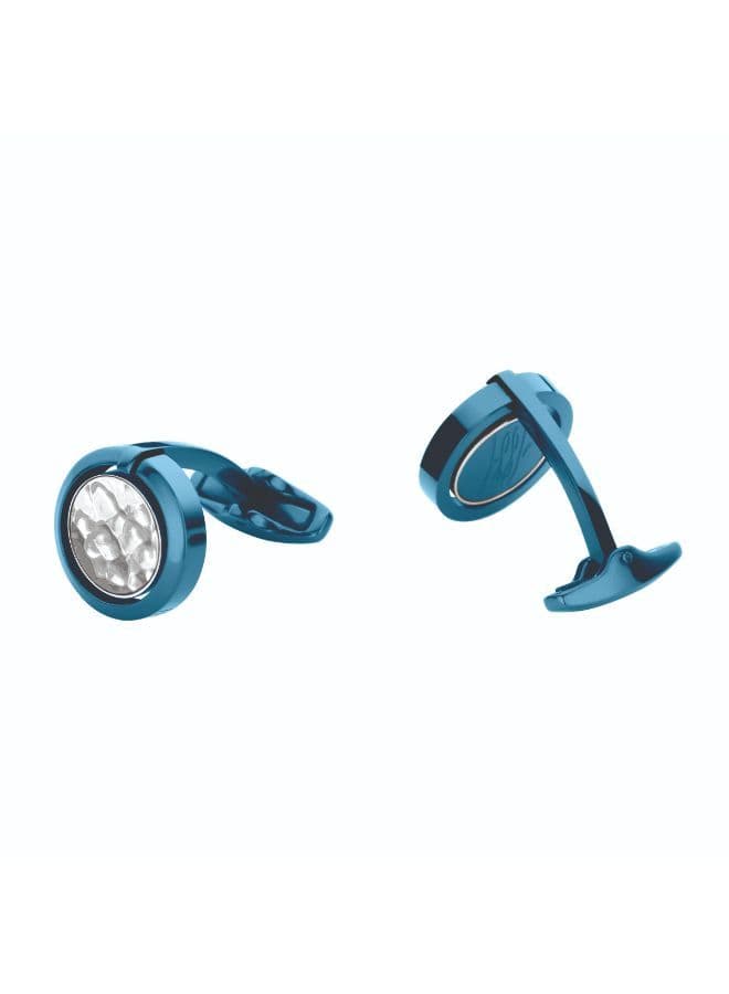 CERRUTI 1881 Elegance: Blue & Silver Stainless Steel Cufflinks - Image 1