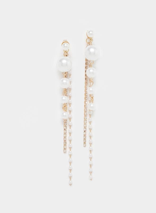 Styli Drop Elegance: Faux Pearl Earrings for Women - Image 1