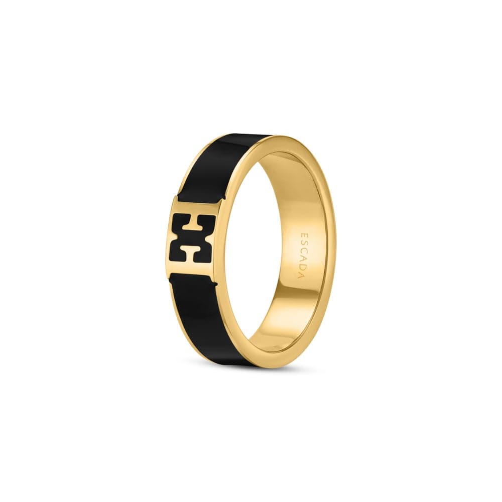 ESCADA Scarlett 52MM Gold-Plated Black Enamel Ring - Image 1