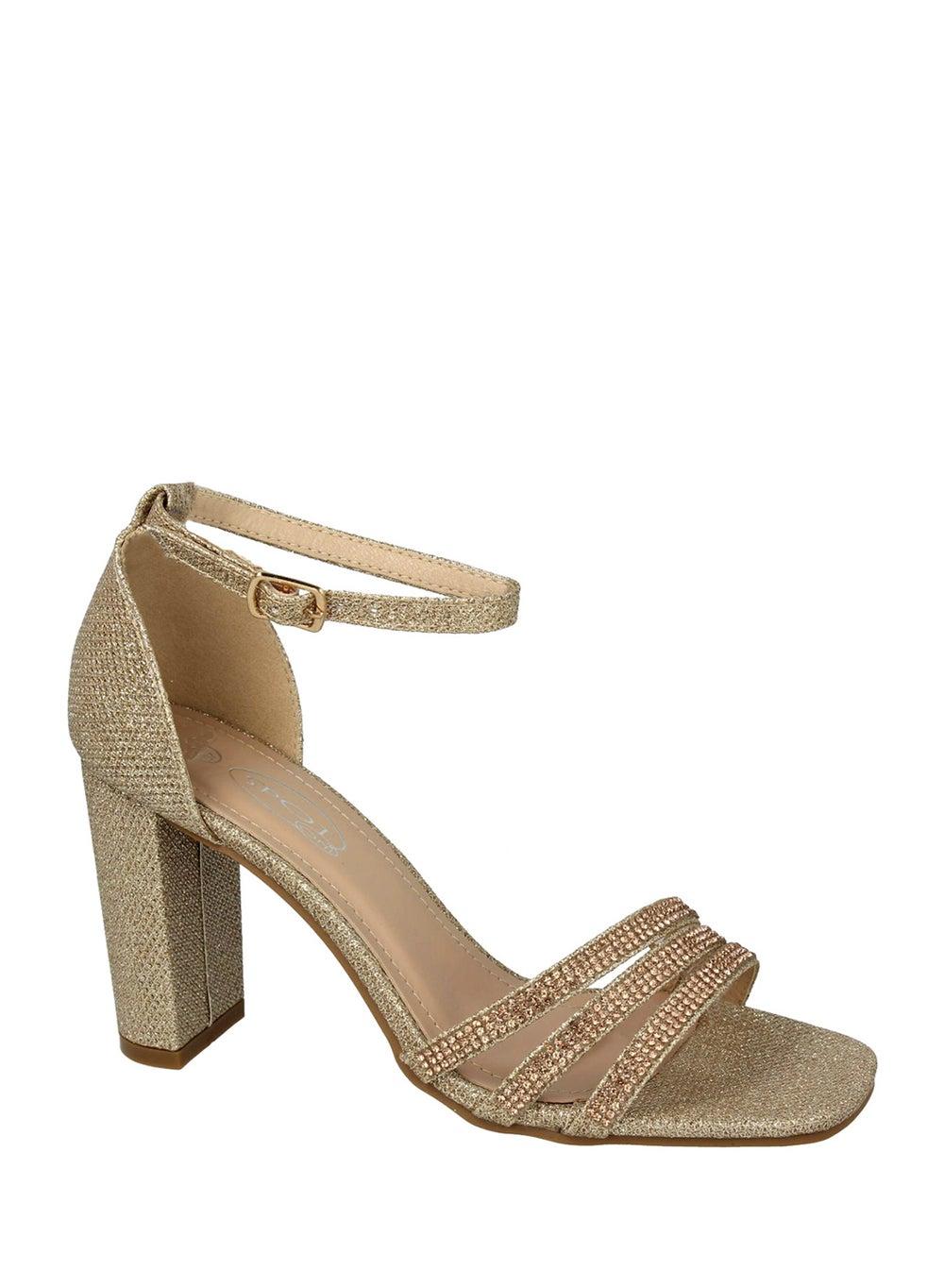Golden Glitz Block Heel Sandal F12036Xx1 - Image 1