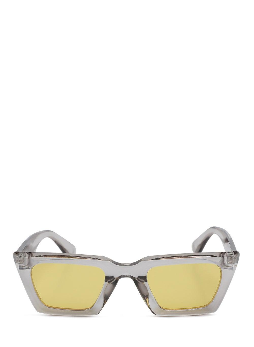 London Rag Chic Grey Yellow Wayfarer Sunglasses for Women - Image 1