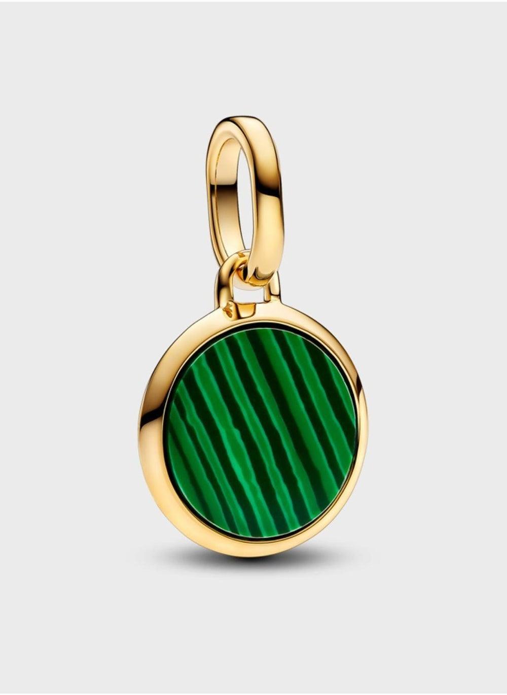 PANDORA 14K Gold-Plated Mini Malachite-Inspired Medallion - Image 1