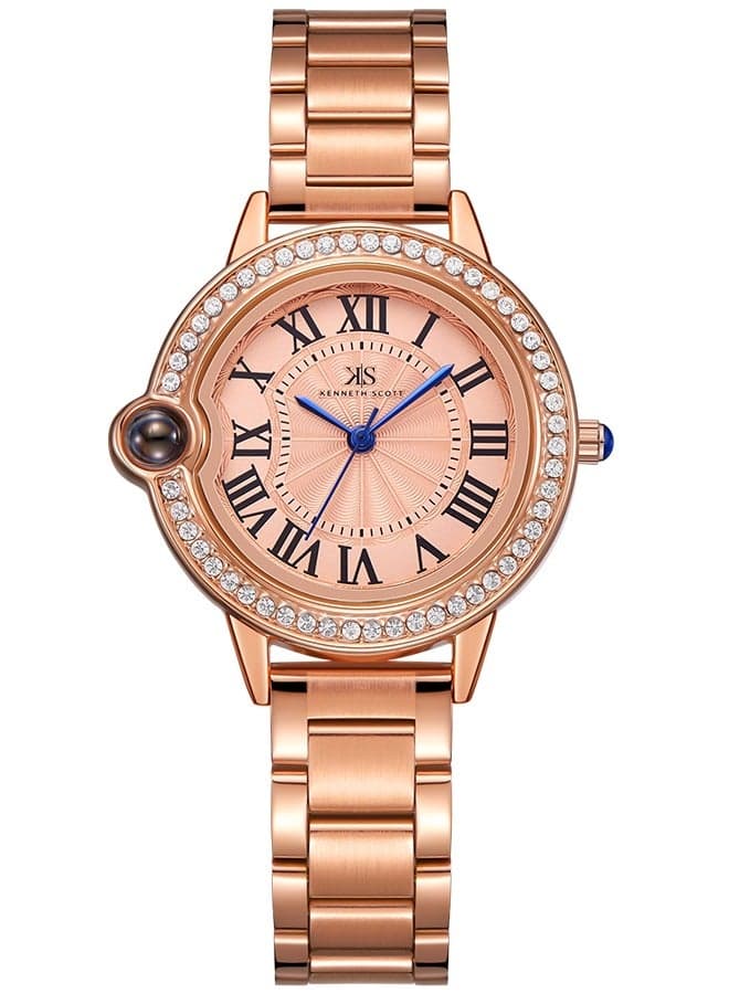 KENNETH SCOTT K22530-RBKK Elegant Rose Gold Women's Watch - 34mm - Image 1