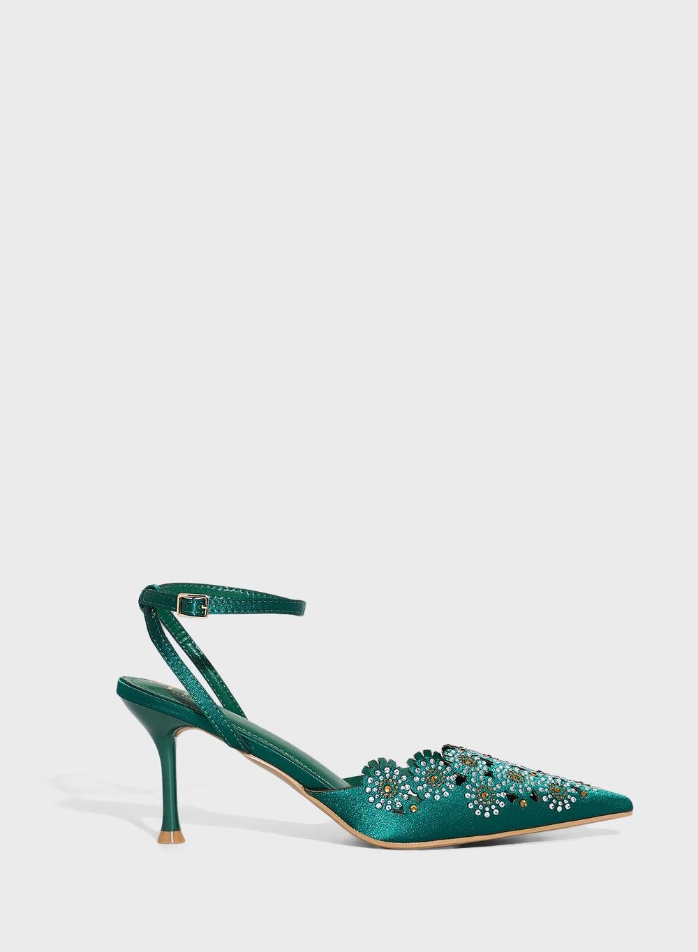 Elegant Floral Embellished 2256 19 Backstrap Pumps - Image 1