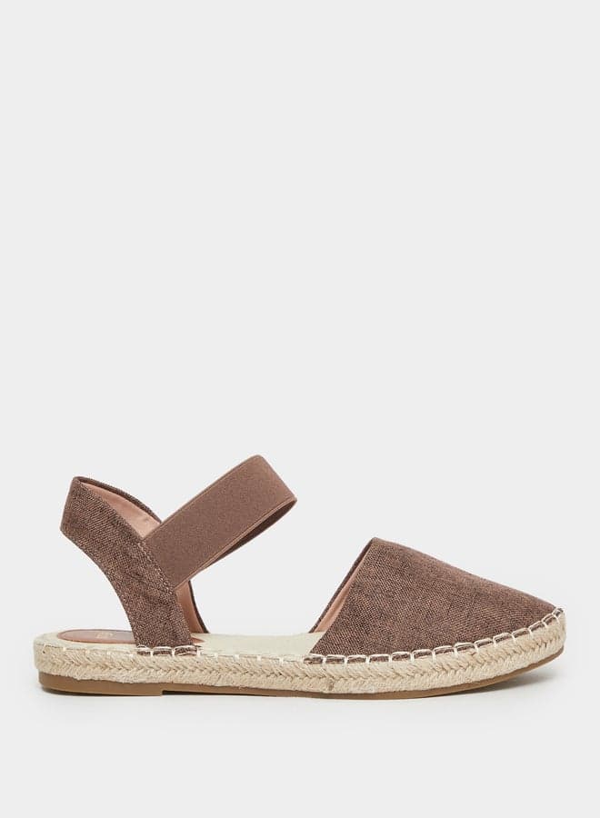 Bronze Almond-Toe Espadrille with Elastic Ankle Strap - Image 1