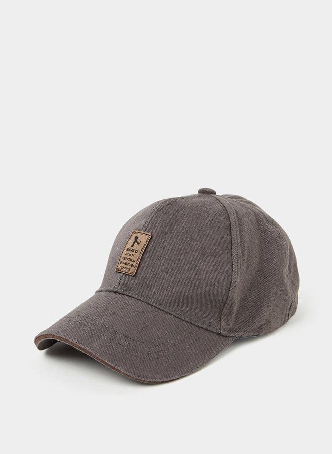 Styli Faux Leather Patched Men's Baseball Cap - Image 1